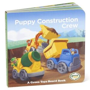 Puppy Construction Crew Board Book  By Sara Paculdo  Green Toys Brand New